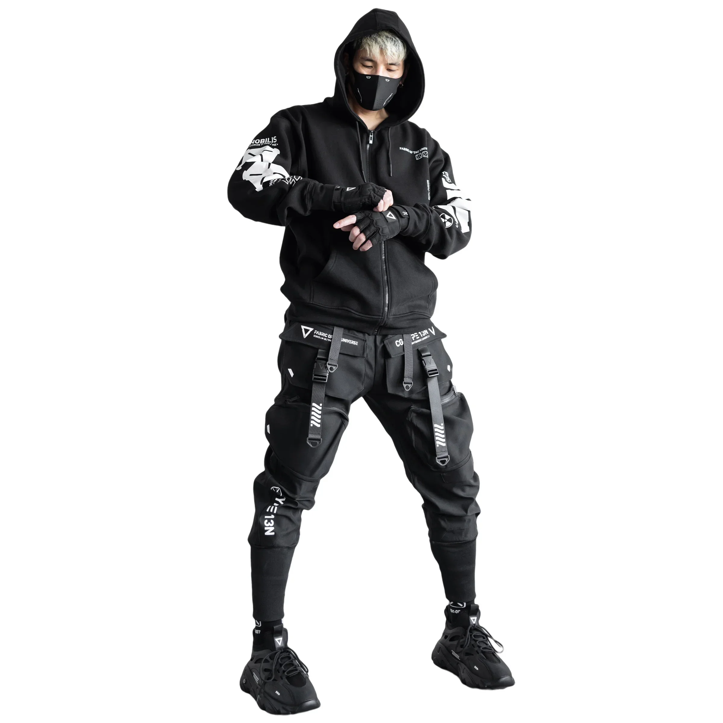 Y-2050 Black Zip Hoodie - Image 6