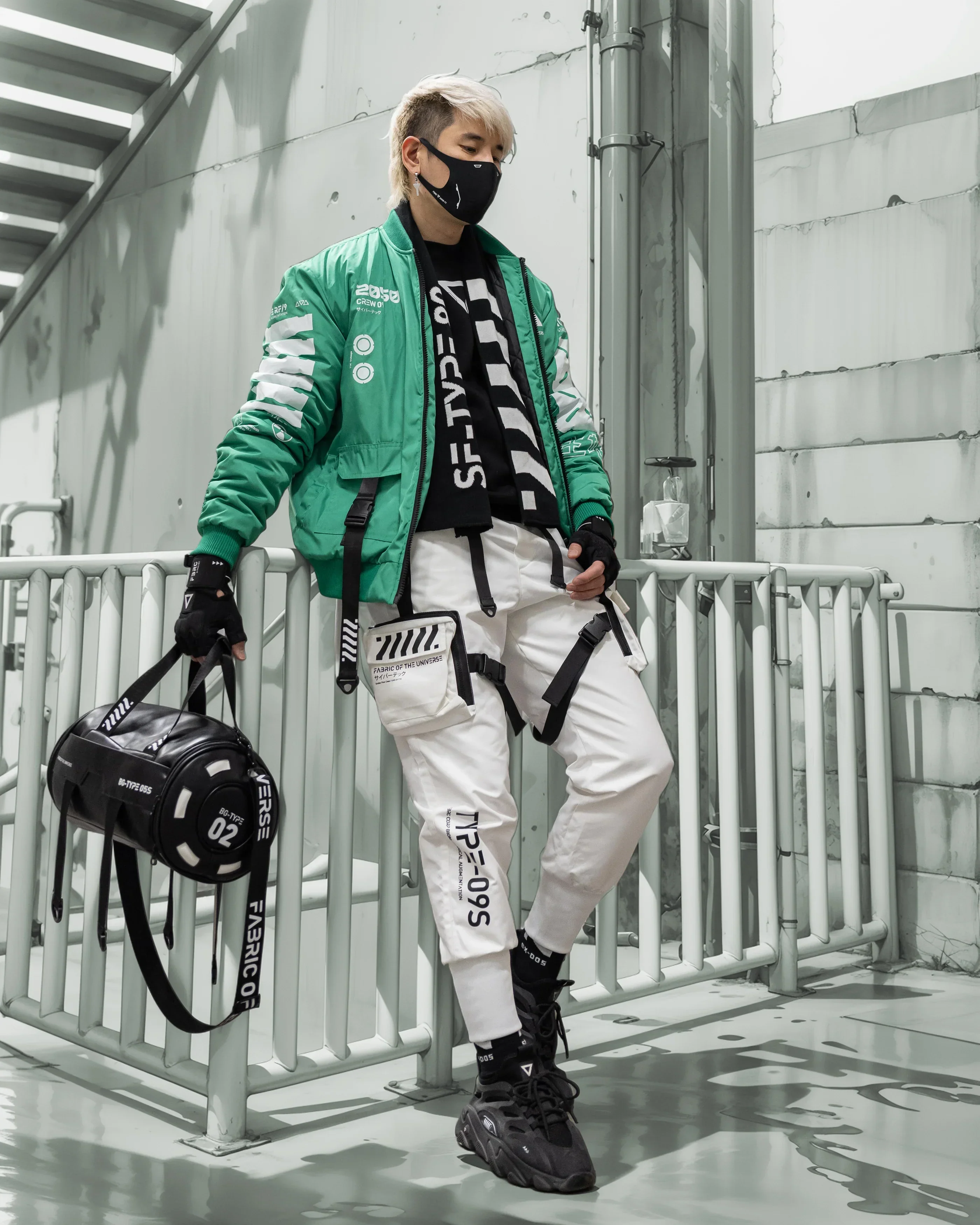Y-2050 Green Bomber Jacket - Image 4