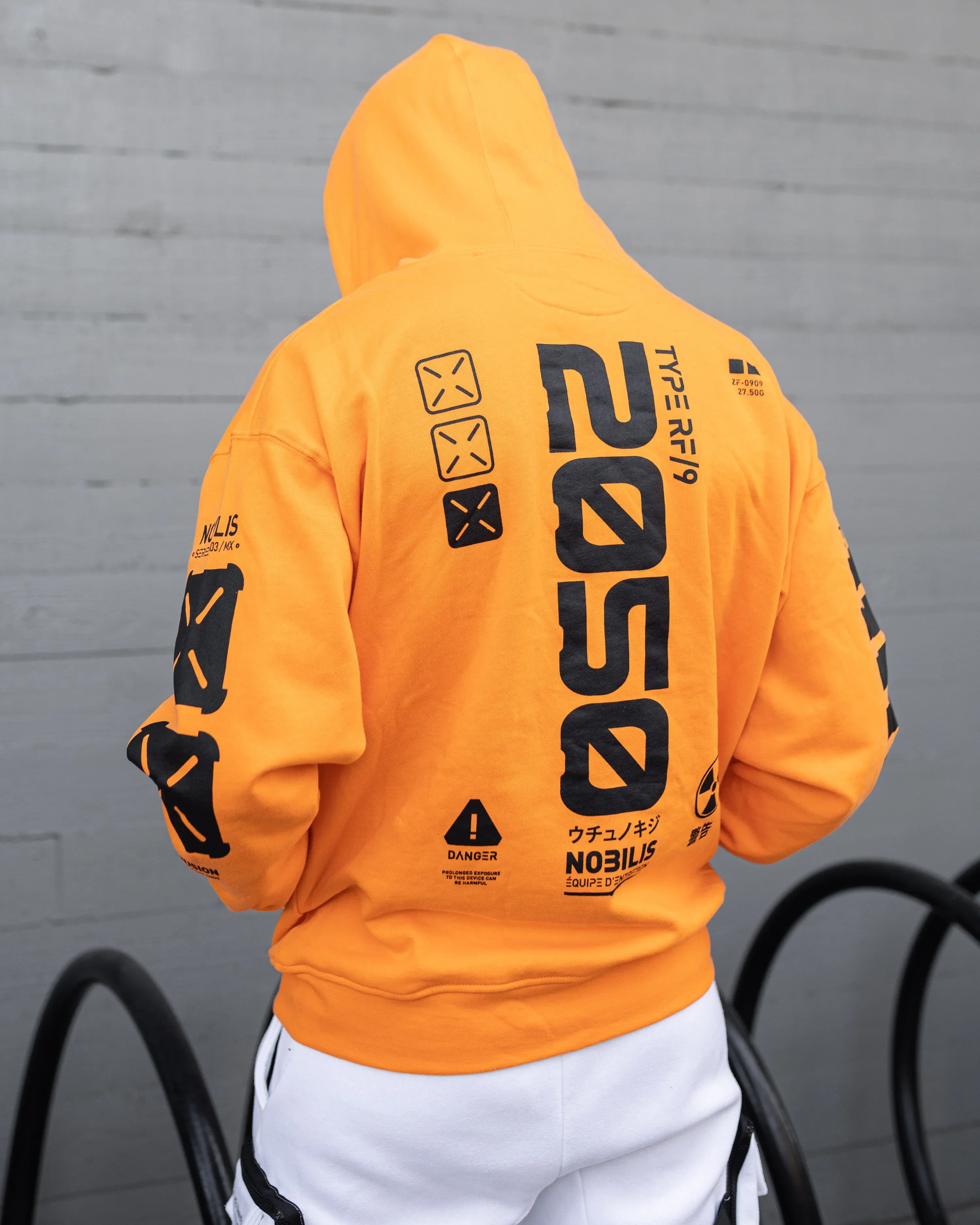 Y-2050 Safety Orange Zip Hoodie - Image 3