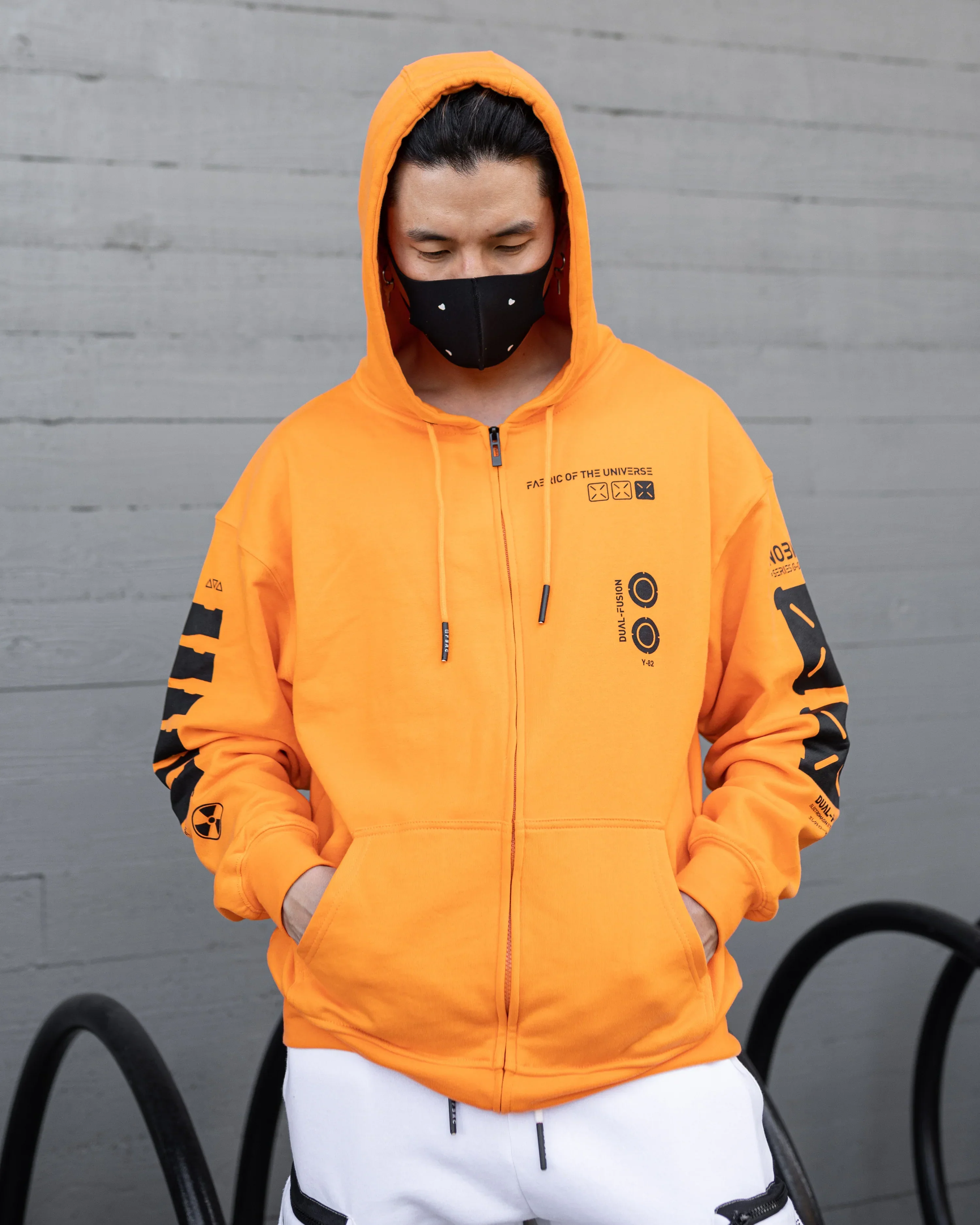 Y-2050 Safety Orange Zip Hoodie - Image 4