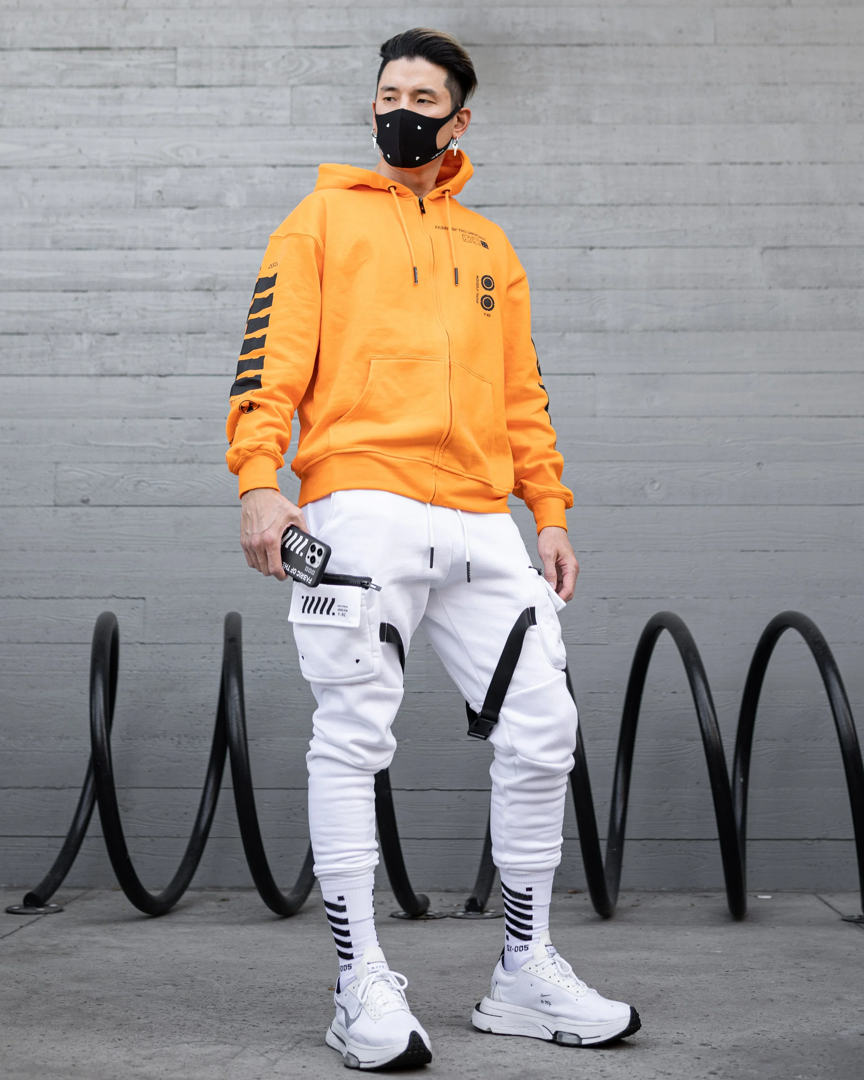 Y-2050 Safety Orange Zip Hoodie - Image 5
