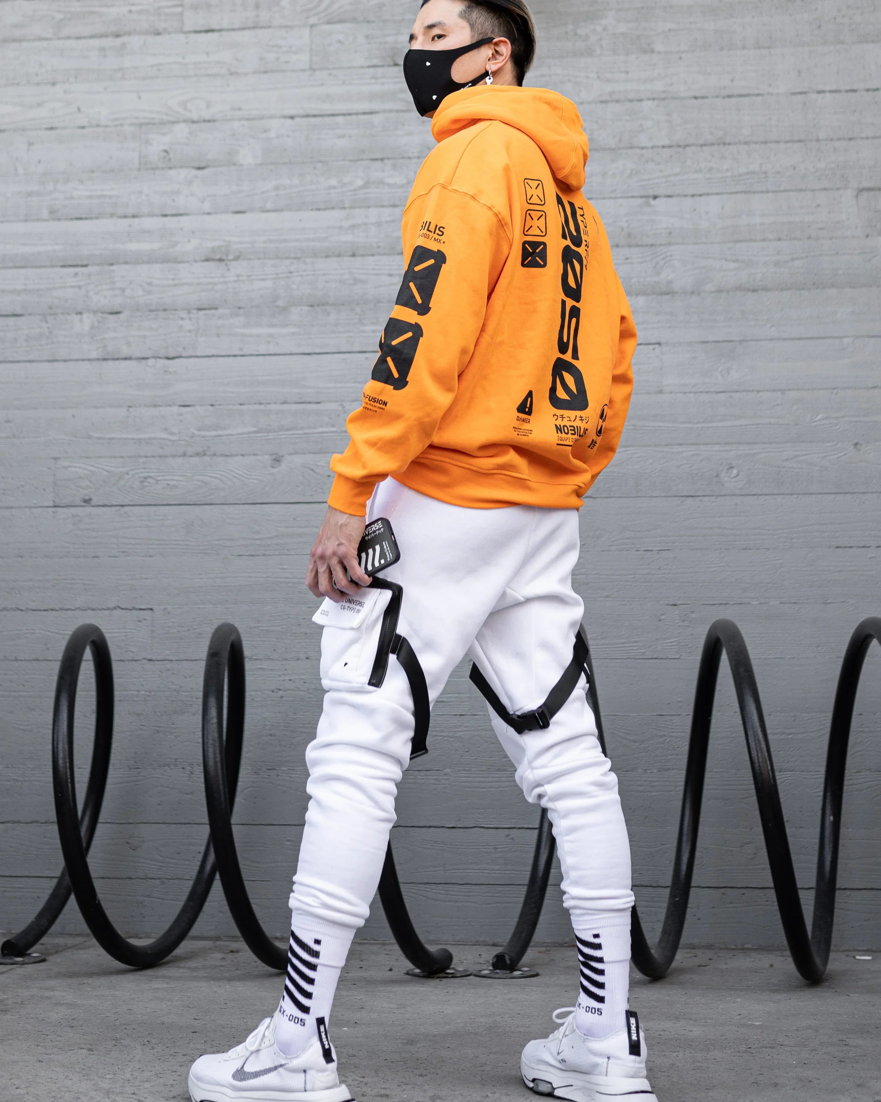 Y-2050 Safety Orange Zip Hoodie - Image 6