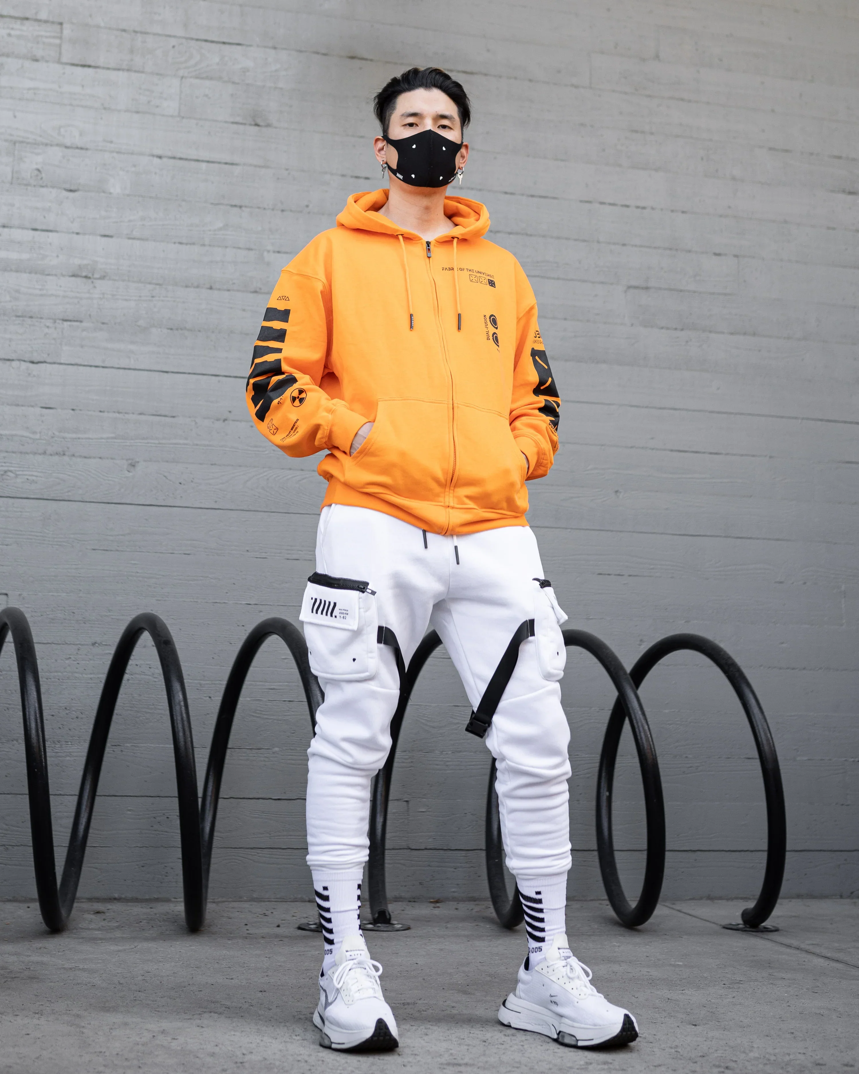 Y-2050 Safety Orange Zip Hoodie - Image 7